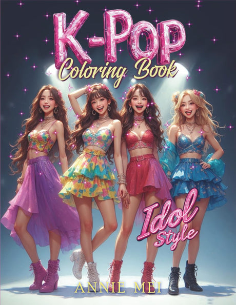 K-Pop Coloring Book Idol Style: Stage Fashion & Behind-the-Scenes Moments | Perfect Gift for K-Pop Fans! Jumbo 50 Pages of Music, Dance, Group Poses, Fandom & Detailed Anime Coloring Fun for All Ages WoodArtSupply