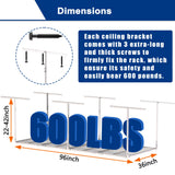 GIOTORENT 3x8FT Heavy Duty Overhead Garage Storage Rack - Adjustable Ceiling Shelving with 600lbs Weight Capacity, Metal Garage Organization System, White GIOTORENT