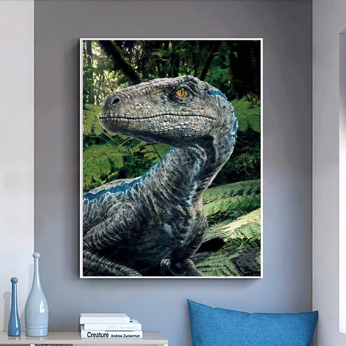 QAZWSX 5D Diamond Painting Kits for Adults Kids, Wild Animal Diamond Art Dinosaur Kits Full Drill Paint with Diamonds for Gift, Wall Decor 12X16 Inch QAZWSX