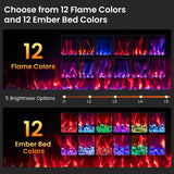 ORALNER 72” Smart WiFi Electric Fireplace, Ultra Thin Linear Recessed & Wall Mounted App Controlled Fireplace Heater with Adjustable Flame Color & Speed, Remote, 12 H Timer (72 INCHES) ORALNER