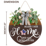 Interchangeable Seasonal Welcome Sign for Front Door, Rustic Round Wood Wreath Wall Hanging Decorations, for Spring Summer Fall Winter All Holiday Halloween Christmas Farmhouse Outdoor Home Decor Super Holiday