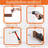 Mop and Broom Holder Wall Mount-Rustic Wood Broom Hanger Wall Mount | Laundry Room Organization and Storage Broom Organizer Wall Mount-Kitchen Decor Modern Farmhouse Wall Decor (Brown-3slots/4hooks) MG rack YF