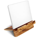 Acacia Cookbook Stand for Kitchen Counter - 12" x 12" Large Adjustable Non-Slip Acacia Wood Book Stand for Cookbooks - Collapsible for Easy Storage - Extra Large Recipe Book Holder for Kitchen Counter HB Design Co.