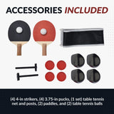 Hathaway Driftwood 7 Ft Air Hockey Table for Home Game Room - with Table Tennis Top, Dining Surface, Electronic Scorer, Two Storage Benches, High-Output Blower, Strikers & Pucks - Driftwood Finish Hathaway