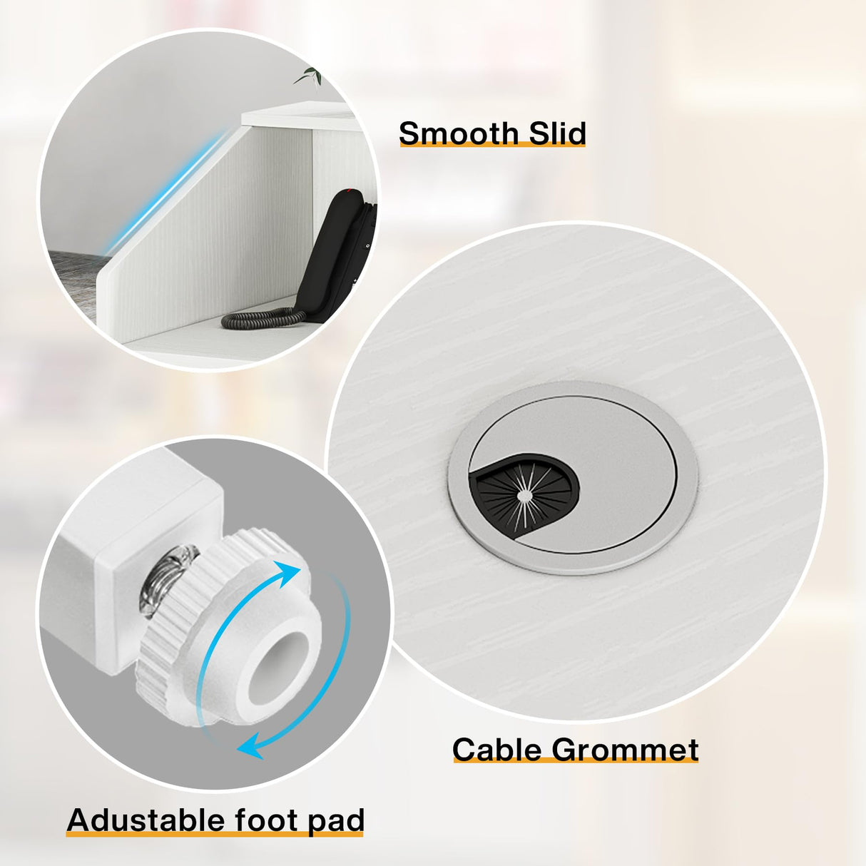 Tribesigns Reception Desk with Counter, Modern Front Desk Reception Room Table with Cable Grommet, 47 inch Retail Counter for Checkout, Lobby, Beauty Salon, Home Office Desk, White Tribesigns