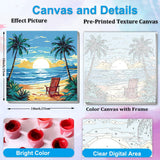 Artunion Framed Paint by Numbers Kit for Adults Beginners & Kids Ages 8-12,Summer Beach Paint by Number with Frame,Sunset Beach Paint by Numbers Kit on Canvas 10 * 10 Inch Without Easel Artunion