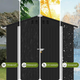 COMHOMA Shed Outdoor Storage Shed Metal,Lockable Doors Tool Sheds with Sloping Roof,Steel Garden Shed with Air Vent for Backyard,Patio,Lawn,Poolside (Dark Grey, 6x4) COMHOMA