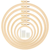 XEmbro 6 Pieces Embroidery Hoop 3.6 to 10.7 inches Plastic Cross Stitch Hoop with 16PCS Needles, Small Embroidery Hoops for Embroidery, Cross Stitch, Craft Sewing, and Decoration Ornaments XEmbro
