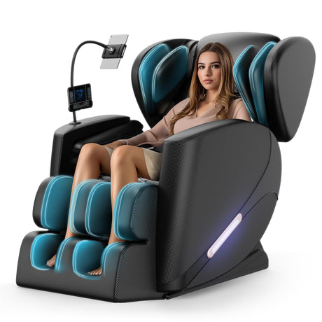 Full Body Massage Chair with Zero Gravity, Massage Chair Recliner with Heating, Airbags, Foot Roller, Touch Screen, Bluetooth Speaker BILITOK