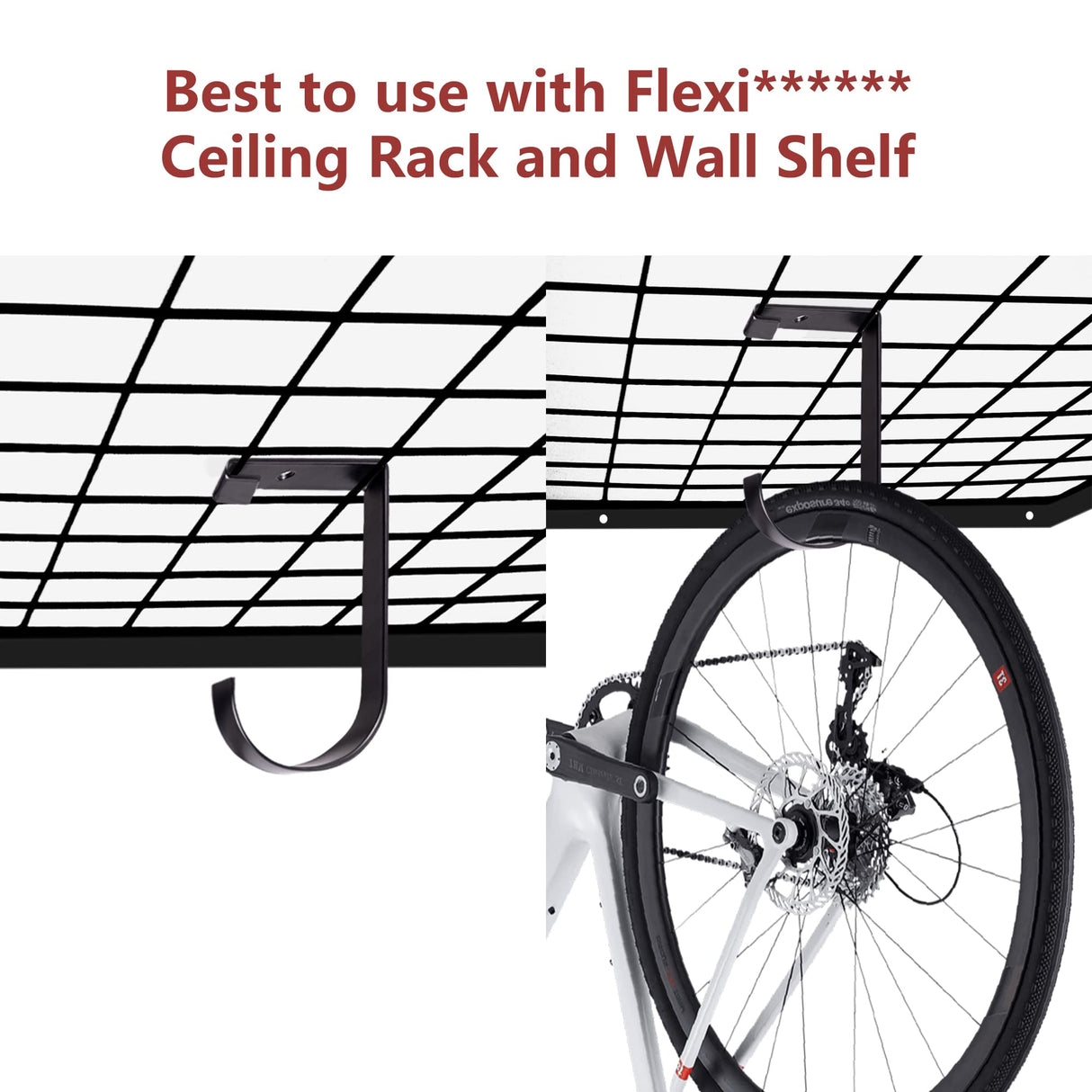 Saderoy 6-Pack Storage Hook for Garage Ceiling Rack & Wall Shelves, Alloy Steel, 70lbs Capacity, Black Saderoy