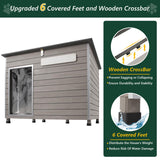 PetsCosset 43.3" L Dog House Outdoor for Large Breeds Dogs Anti Chewing Iron Frames Dog Kennel Wooden Pet Houses for Indoor Outdoor with Weatherproof Roof,6 Elevated Feet, Reinforced Bottom Support PetsCosset