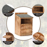 Owl House Wooden Building Kit for Adults Prebuilt Owl Box for Outside Premium Wooden Bird House Kit with Owl Box Cedar Shavings&Screws Included Owl Nesting Box,Barn Owl,Screech Owl Houses HHWODB