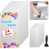 Fullhawl 24 Sheets Puzzle with 1 Pcs Plastic Scraper Puzzle Accessories Preserve 4 x 1000 Jigsaw Puzzles Fullhawl