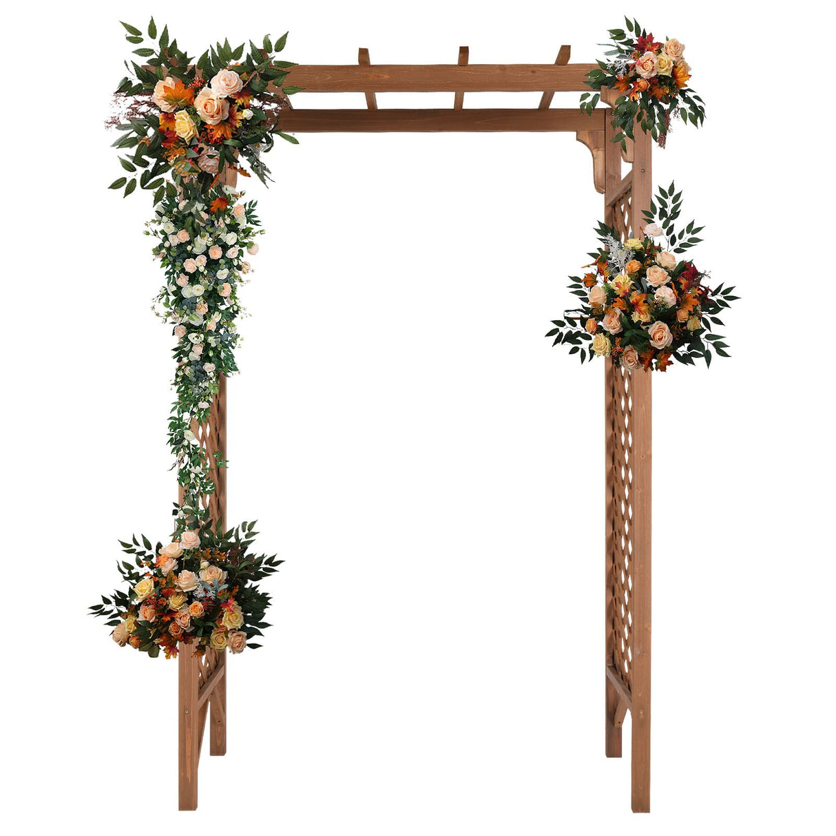 85inch Wooden Garden Arch Wedding Arch for Ceremony, Garden Arbor Trellis for Climbing Plants Vines, Easy Assembly, Outdoor Flower Arches Wedding Arbor for Bridal Party Guangshuohui