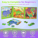 Nattork Magnetic Puzzle Book for Toddlers 3-6 Girls Boys,Travel Puzzles Game for Kids Ages 3-6,Learning Magnet with Fun for 3 4 5 6 Years Old Children Boys Girls Dinosaur Nattork