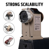 WOODSTARTER 12" x 18" Wood Turning Lathe, 1 HP Benchtop Woodworking Lathe with Variable Speed 650-3800 RPM, Dual-Function Design with Extension Ports for Belt Sander or Grinding Wheel or Rotary Kit WOODSTARTER