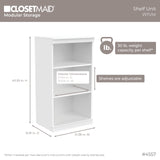 ClosetMaid Modular Storage Shelf Unit with 3 Shelves, White ClosetMaid