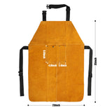 Benozit Leather Welding Apron, Flame & Spark Resistant Bib, Safety Smock, Protective Clothing Gear for Blacksmiths, Welders & Woodworkers, 23x35 inches Benozit