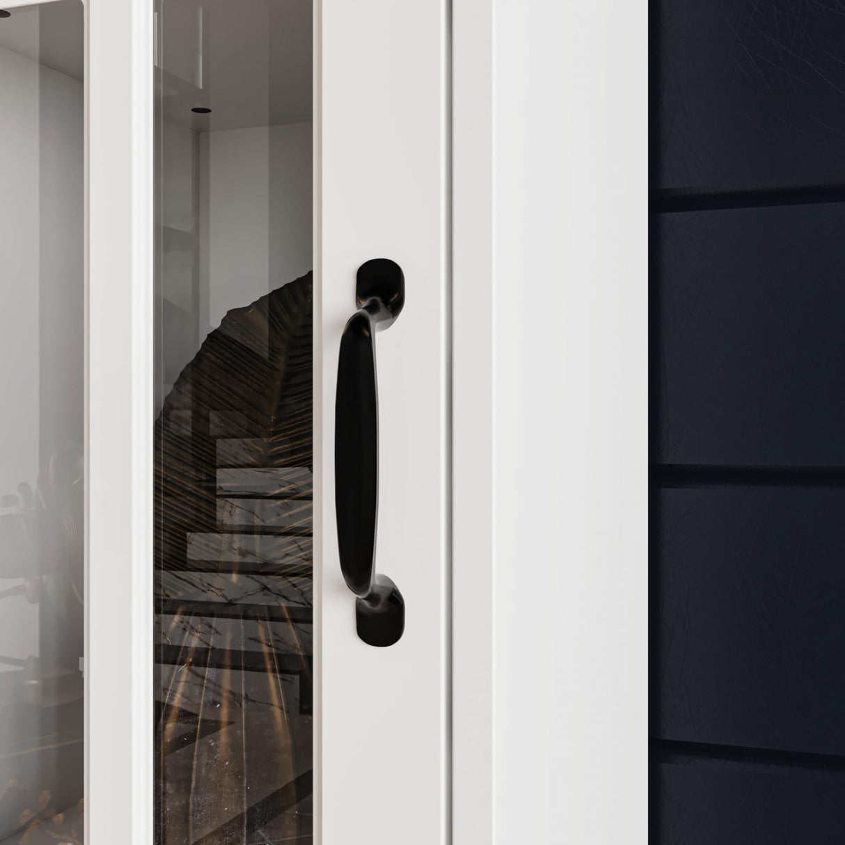 AIEGLE Glass Door Entertainment Center with Storage Bridge, Traditional Media Console Table Wall Unit with Shelves for 70 75 inch TV, TV Stand Set, White, 96.9”W AIEGLE