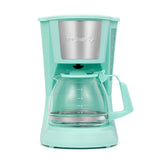 Holstein Housewares - 5 Cup Drip Coffee Maker - Convenient and User Friendly with Permanent Filter, Borosilicate Glass Carafe, Water Level Indicator, Auto Pause/Serve and Keep Warm Functions, Mint Holstein Housewares