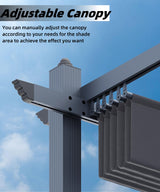 GarveeLife 10x10 Ft Aluminum Pergola, Outdoor Pergola with Adjustable Canopy, Reinforced Frame Metal Pergola for Backyard, Garden and Deck - Gray GarveeLife