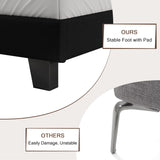 Einhomn King Upholstered Bed Frame with Headboard, Button Tufted Linen Bed Base, Platform Bed with Heavy Duty Wood Slat Support, Noise Free, No Box Spring Needed, Easy Assembly, Black Einhomn