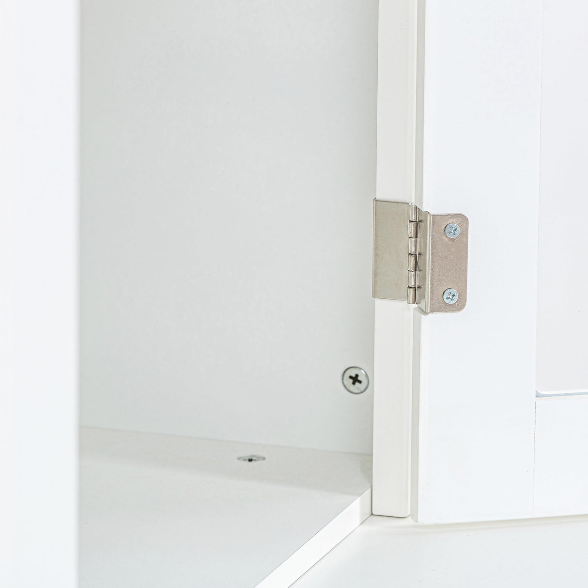 THINK 30 75.25'' Tall Display Cabinets,Cabinet with Two Triangle Sided Bookshelves, 92.9'' Wide Retro Style Wall Suit,for Hallways, Living Room, Office, Studio or Workspace, White THINK 30