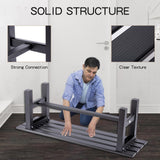 TECSPACE 47 Inches Aluminum Outdoor Weatherproof Bench Backless, 330 LBS Bearing Capacity Garden Porch Bench, Black TECSPACE