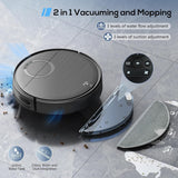 Robot Vacuum and Mop Combo, 2 in 1 Mopping Robot Vacuum Cleaner with Schedule, Wi-Fi/App/Remote, 2000Pa Max Suction, Self-Charging Robotic Vacuum, Slim, Ideal for Hard Floor, Pet Hair, Low-Pile Carpet MAMNV