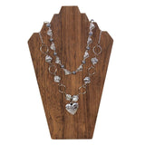 Ikee Design 2 Pcs Lightweight Wooden Necklace Display Bust Easel Jewelry Display for Shows, Necklace Stand, Brown Color, 8.3 W x 4.3 D x 13 H in Ikee Design