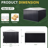 AirWire 12x10 FT Outdoor Storage Shed, Garden Shed with Updated Frame Structure and Lockable Doors, Metal Tool Sheds for Backyard Garden Patio Lawn, White AirWire