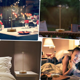 YIBEN 2Pack Rechargeable Cordless Table Lamp, Portable Powered LED Battery 6000mAh Metal USB Desk Lamp, 3 Levels Brightness Light for Restaurants Outdoor (2pack Titanium) YIBEN