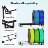 Sunnacate 2 Pack Desktop Filament Storage Rack, Metal Rolling Spool Holder Organizer, Heavy Duty 3D Printing Filament Spools Holder Shelf for PLA/ABS/TPU Filaments, Tabletop Organizer for Home Office Sunnacate