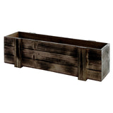SE SIMPLE ELEMENTS Rectangle Natural Cunninhamia Wood Planter Box with Liner Rustic Farmhouse Planter Box for Flowers and Plants 18" L x 5" W x 5" H - Brown SE SIMPLE ELEMENTS