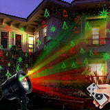 Christmas Laser Lights, Projector Lights Landscape Spotlight Red and Green Star Show with Christmas Decorative Patterns for Indoor Outdoor Garden Patio Wall YINUO LIGHT
