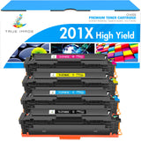 TRUE IMAGE 201X M277dw Toner Cartridge 4 Pack High Yield Compatible for HP 201X 201A M252dw CF400X Color Laserjet Pro MFP M277dw M277c6 CF401X CF402X CF403X Printer Black/Cyan/Yellow/Magenta TRUE IMAGE