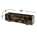 SE SIMPLE ELEMENTS Rectangle Natural Cunninhamia Wood Planter Box with Liner Rustic Farmhouse Planter Box for Flowers and Plants 18" L x 5" W x 5" H - Brown SE SIMPLE ELEMENTS