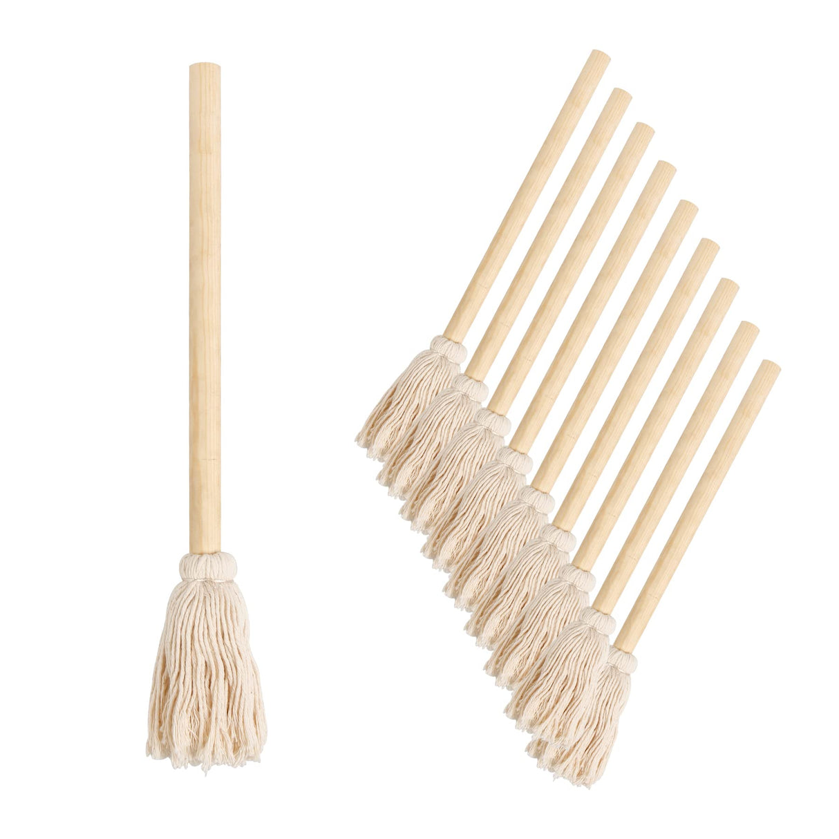 LZMS 10 Packs Backyard 12" Grill Brush - BBQ Grill Basting Brush Mop - Grill Brush for Outdoor Grill - BBQ Brush for Picnic Barbeque Grilling Smoking Steak - Lightweight, Easy Dipping, Food Grade LZMS