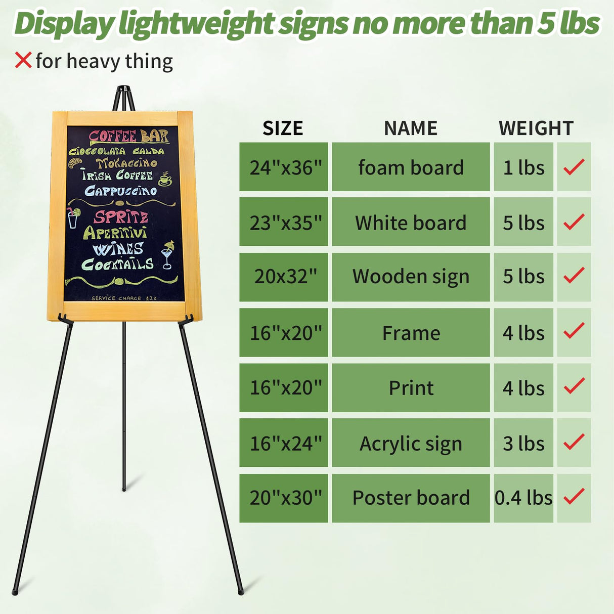 PUJIANG 6 Pack Easel for Display, Foldable Easel Stand, Metal Easels for Displaying Pictures, 63" Easels for Signs Wedding Poster Sign Holder, Art Easel for Painting with Case PUJIANG