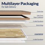 Howizz 55 x 28 in. Solid Wood Table Top, Dark Walnut Stained Acacia Desktop for Standing Desk/Office Tabletop/Countertop, 1in. Thick Howizz