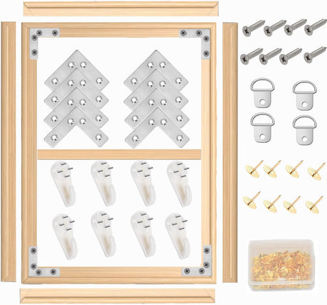 Yeeyeah 2 Pack 24"x 36"Large Canvas Stretcher Bars,Removable Canvas Frames Kit-Easy to Assemble,Wooden Frames Kit for Oil Painting,Diamond Painting,Canvas Painting and Needle Arts Supplies Yeeyeah