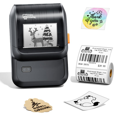 Ponek Label Maker Machine with Tape, M100 Bluetooth Label Printer, Versatile App with 1000 Icons and 300 Templates, 2 Inch Address Label Maker for Small Business, Office, Home, School, Black