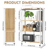 4 Tier Foldable Storage Shelf with Wheels,Folding Shelving Loads 400 LBS,No Assembly Bookshelf,Metal Shelving Units Storage for Garage,Living Room,Kitchen,Pantry, Office(27.9 x 13.3 x 49 in,White) FREGREE