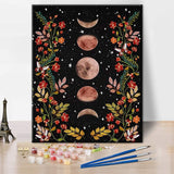 TUMOVO Paint by Numbers for Adults Moonlit Garden Painting by Numbers for Adults Moon Phase Surrounded by Vines and Flowers Black Adult Paint by Number Kit Unique Gift for Adults, 16"x20"(Frameless) TUMOVO