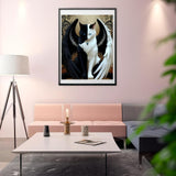 5D Diamond Painting Kits for Adults, Winged Cat Diamond Art Kits for Adults Beginner, DIY Full Drill Diamond Dot Gem Painting for Home Wall Decor 12x16inch BYGFHLYW