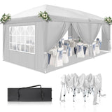 DOINUO 10x20 White Pop Up Canopy Tent Heavy Duty with 6 sidewalls Commercial Outdoor Party Tent Event Wedding Tents Instant Canopy Gazebo with Carry Bag UPF 50+ Waterproof Adjustable Height DOINUO