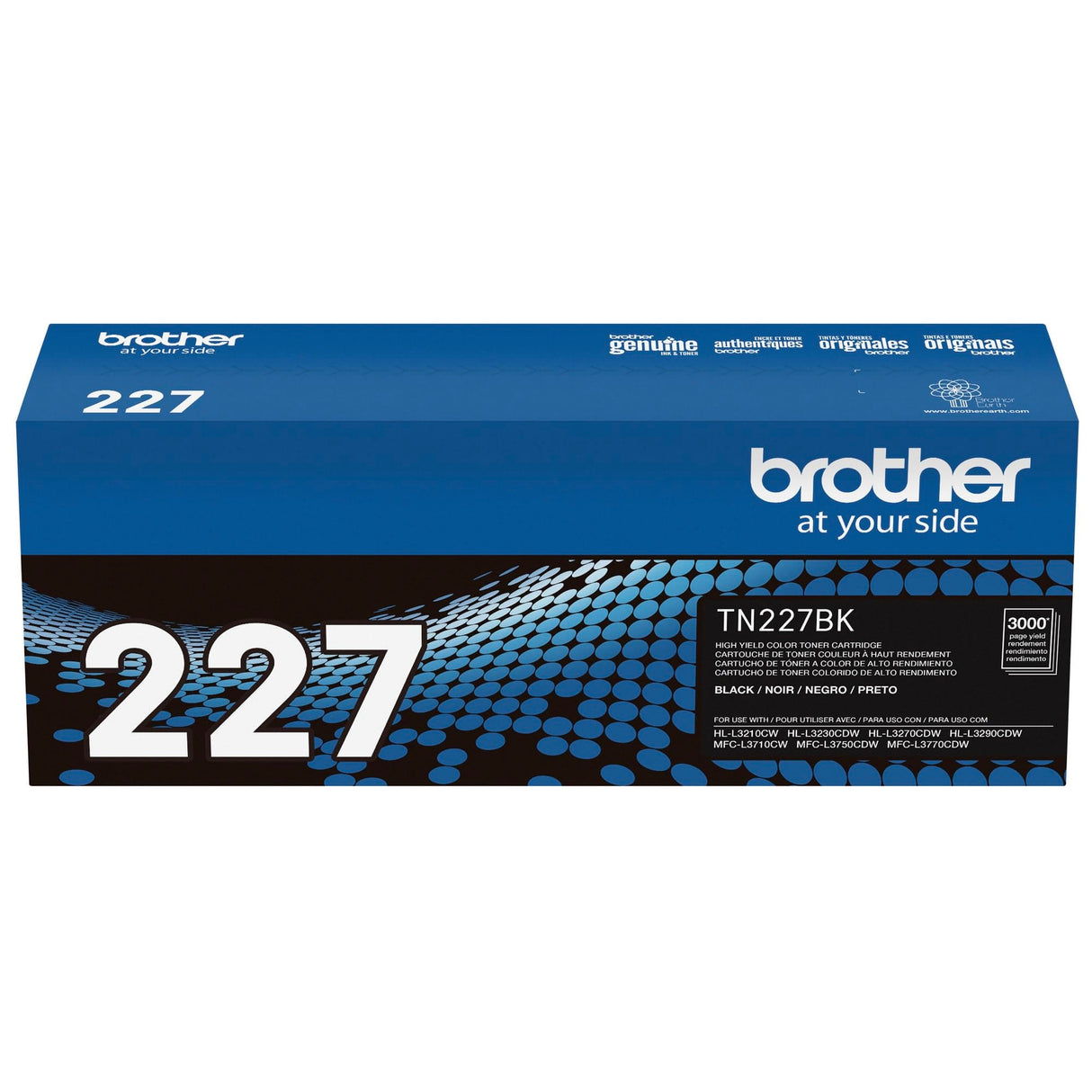 Brother Genuine TN227, TN227BK, High Yield Toner Cartridge, Replacement Black Toner, Page Yield Up to 3,000 Pages, TN227BK, Amazon Dash Available Brother