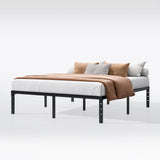 Hafenpo 14 Inch Queen Bed Frame - Sturdy Metal Platform Queen Size, No Box Spring Needed, Heavy Duty, Easy Assembly, Strong Bearing Capacity, Under Bed Storage, Black Hafenpo