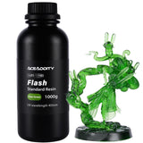 Aceaddity Flash 3D Printer Resin - High-Speed Standard Photopolymer Resin with Great Fluidity, Fast Printing for LCD/DLP 3D Printers, High Precision & Low Shrinkage, Clear Green 1KG Aceaddity