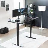 VIVO Electric Height Adjustable 60 x 30 inch Memory Stand Up Desk, Black Table Top, Black Frame, Standing Workstation with Preset Controller, 1B VIVO